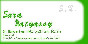 sara matyassy business card